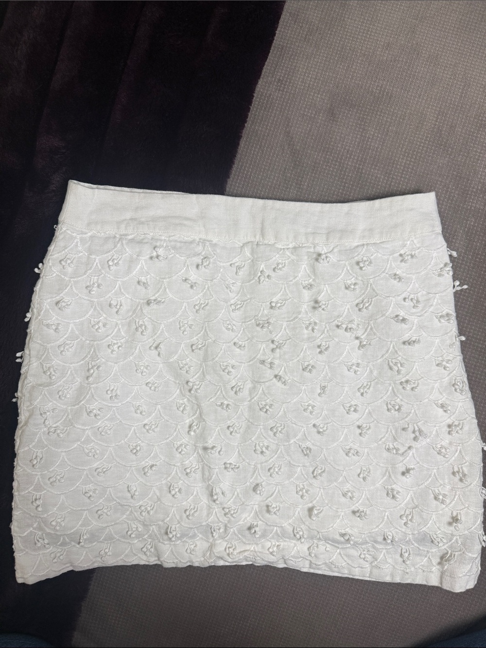 Vineyard Vines Cherry Embroidered Linen Skirt Cotton Lined Size 10